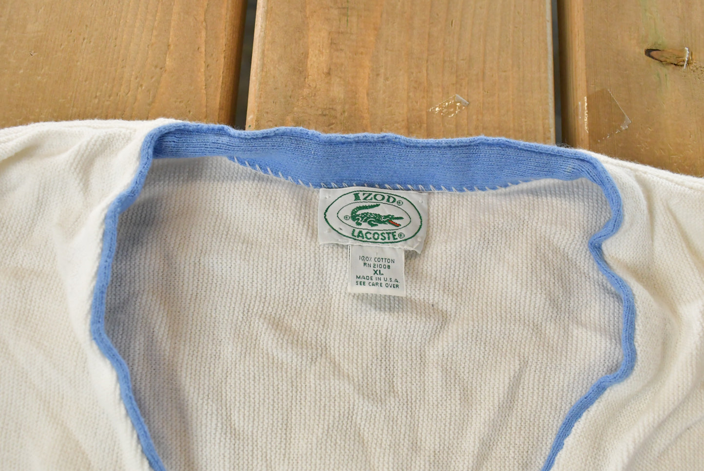 Vintage 1980s Izod Lacoste Knit Cardigan Sweater Men's XL