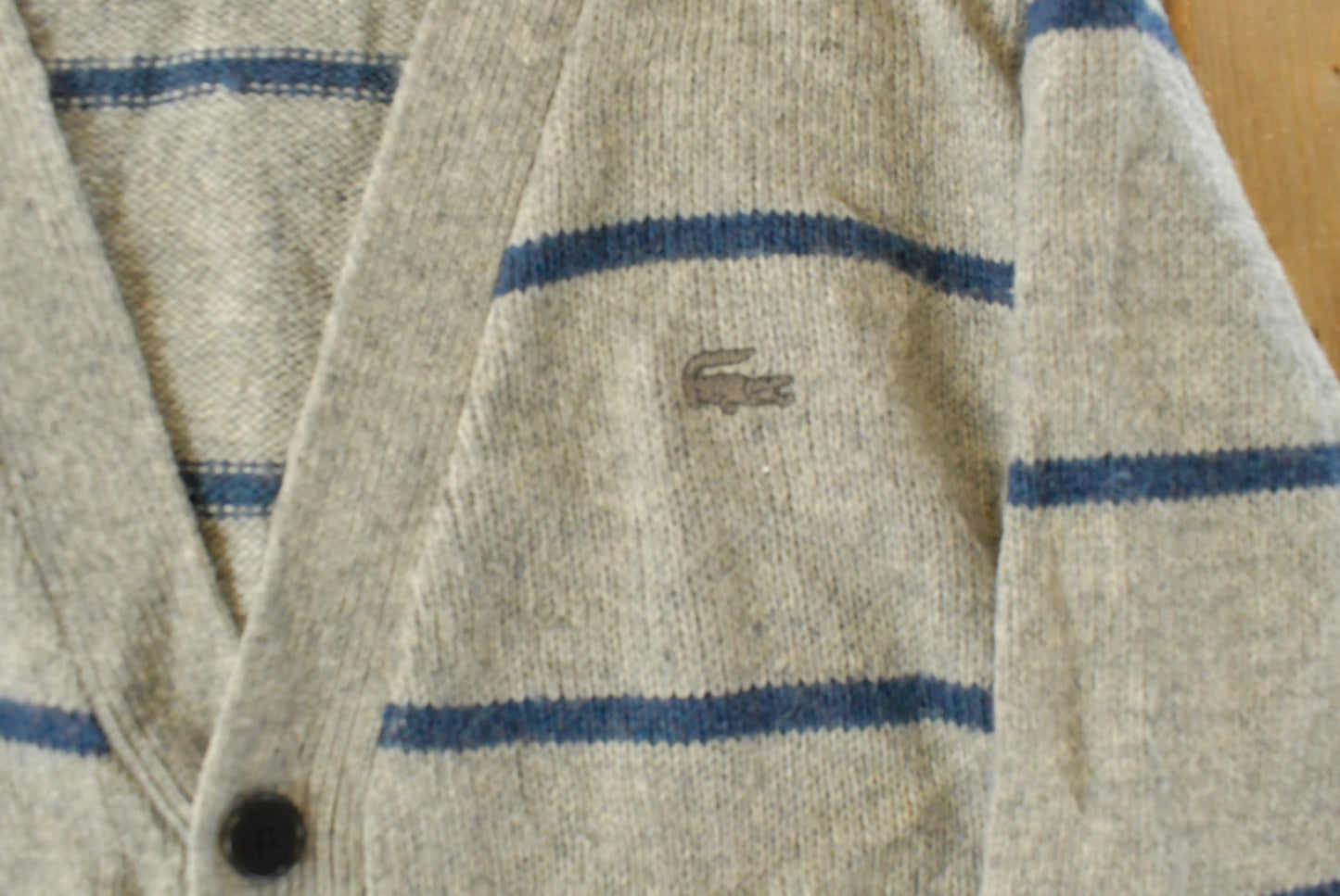 Vintage 1980s Izod Lacoste Wool Knit Cardigan Sweater Men's Small