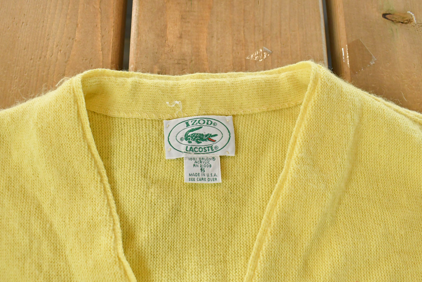 Vintage 1980s Izod Lacoste Knit Cardigan Sweater Men's Small
