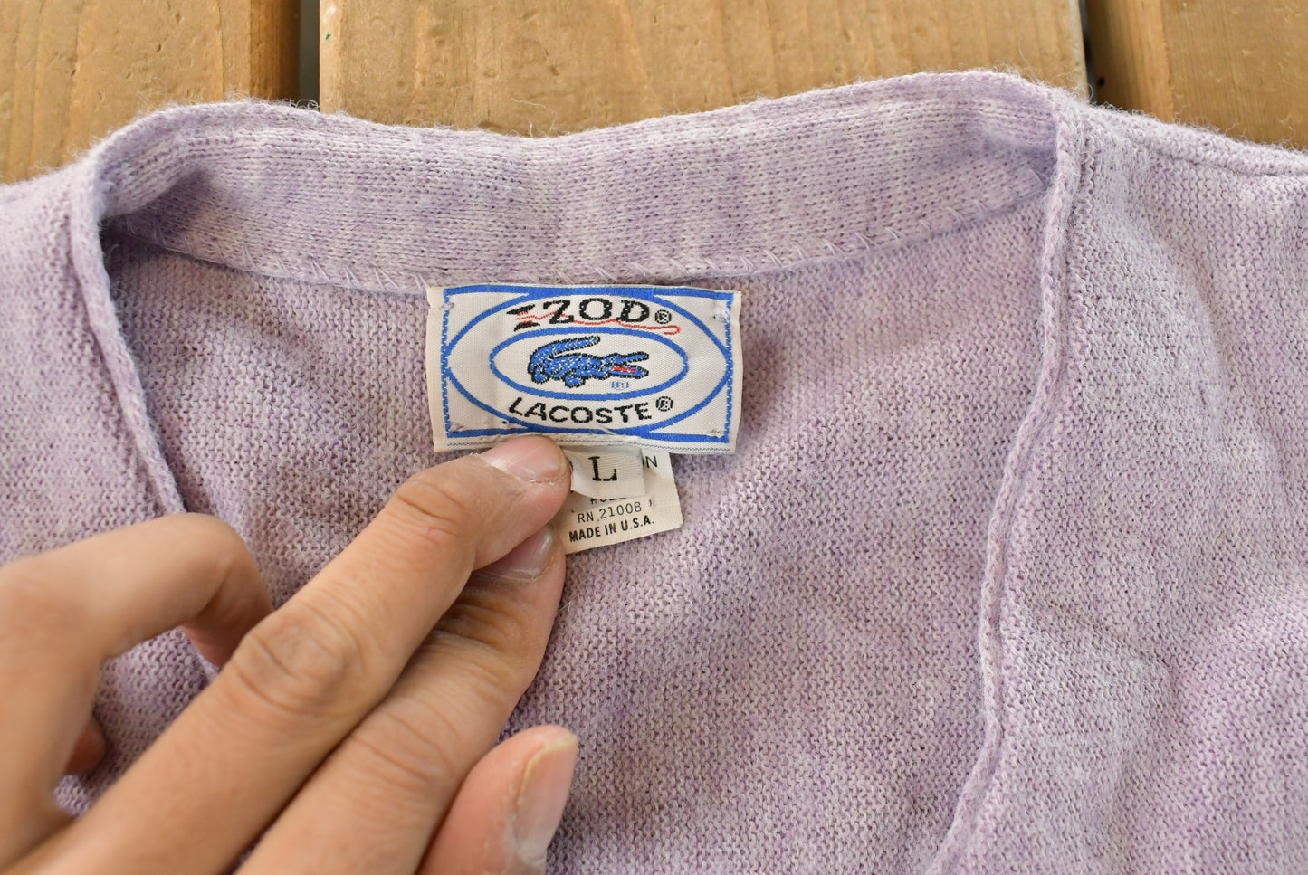 Vintage 1980s Izod Lacoste Knit Cardigan Sweater Men's Large