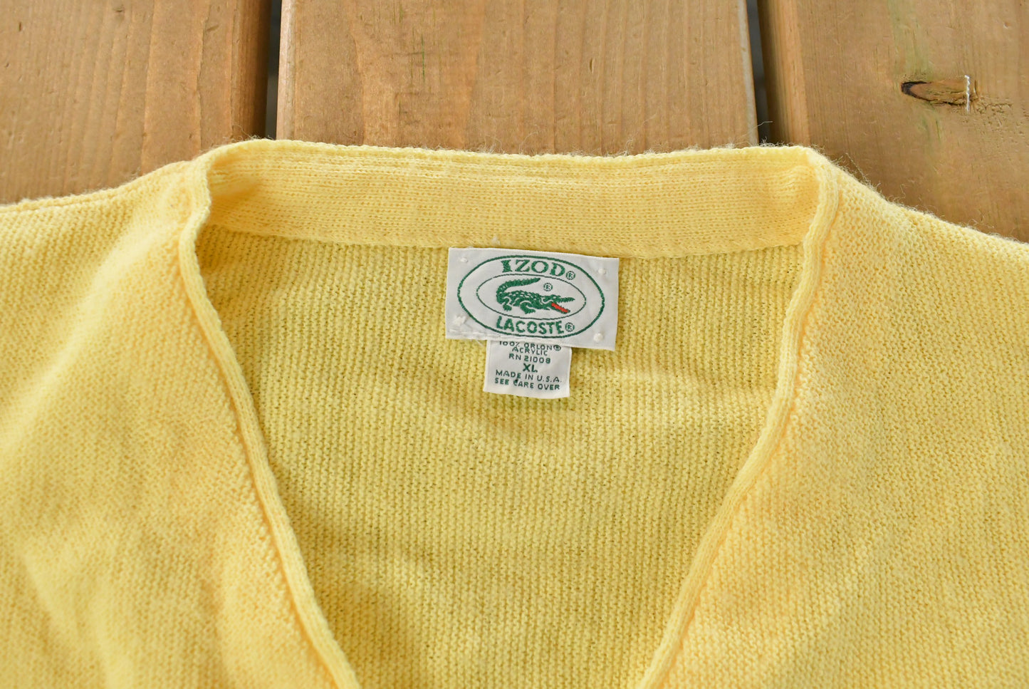 Vintage 1980s Izod Lacoste Knit Cardigan Sweater Men's XL