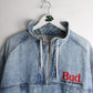 Vintage Bud King of Beers Jacket Mens XL Blue Denim Anorak