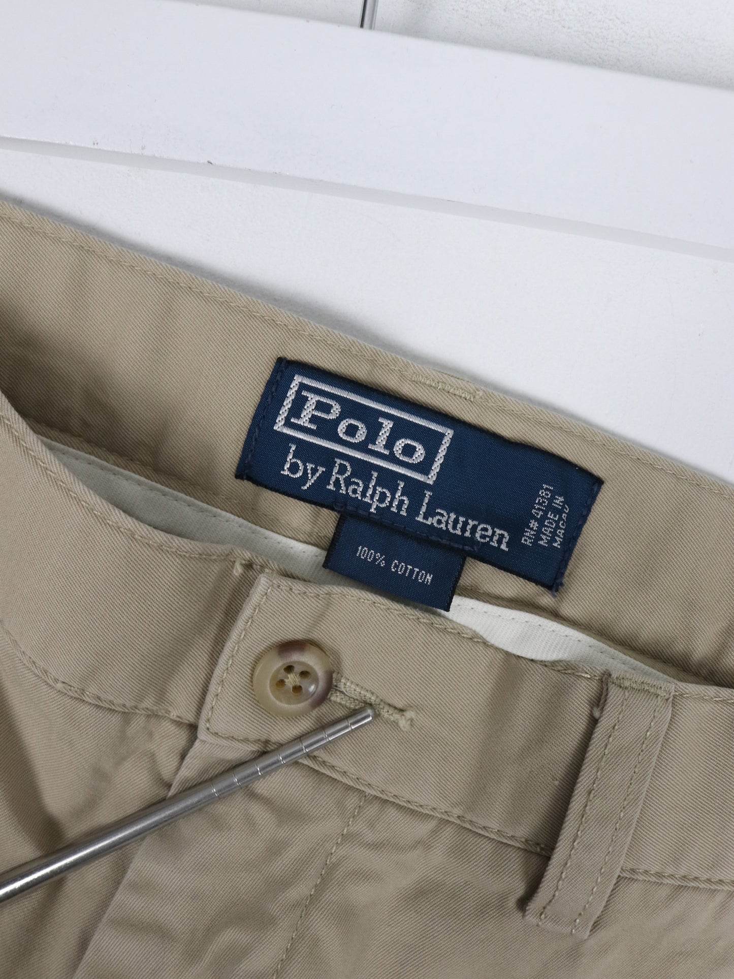 Vintage Polo Ralph Lauren Shorts Fits Mens 33 Beige Chino