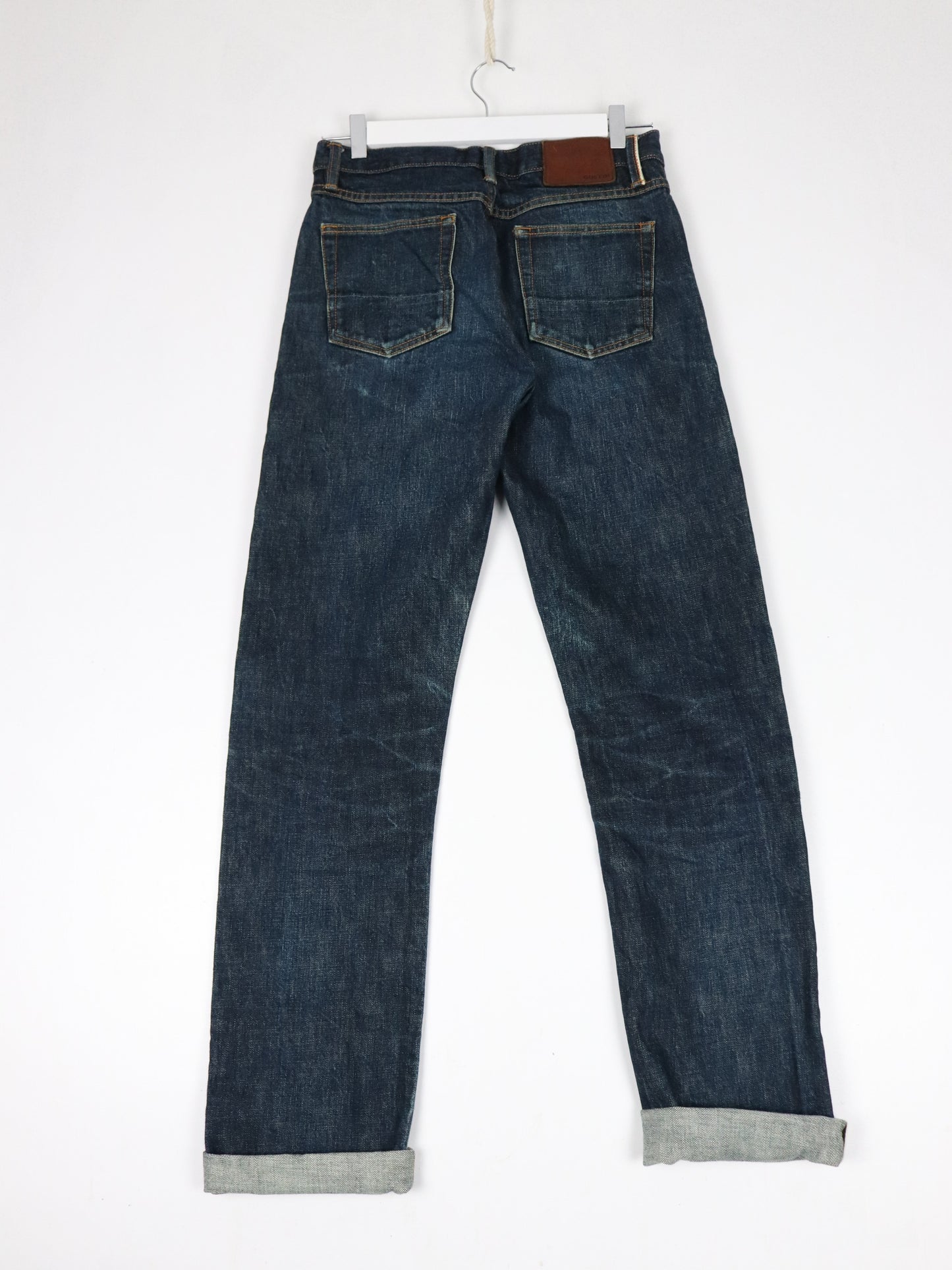 Gustin Pants Fits Mens 29 x 33 Blue Raw Selvedge Denim Jeans Straight Fit