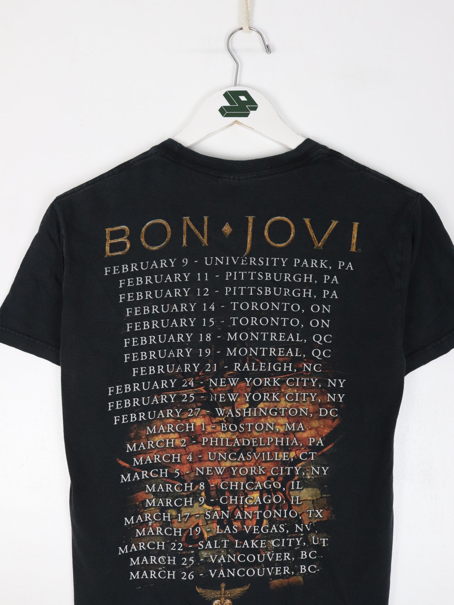 Bon Jovi T Shirt Mens Small Black Band Concert Tour