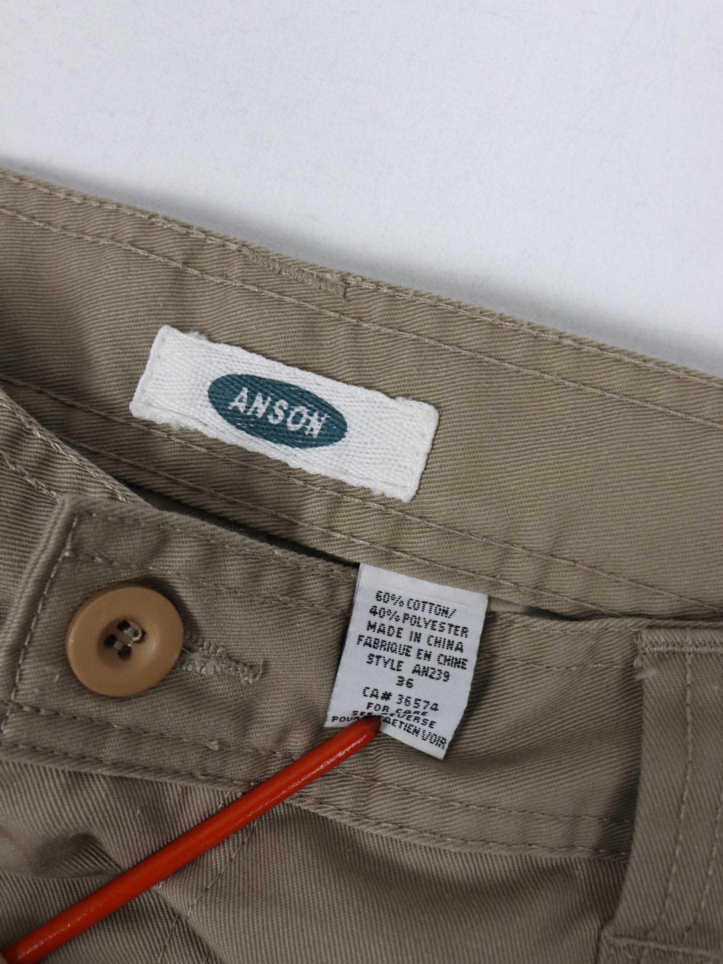 Anson Pants Mens 36 x 30 Beige Cargo Uniform