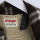 Wrangler Jacket Mens Large Brown Sherpa Lined Flannel