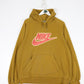 Vintage Nike Sweatshirt Mens Large Yellow Swoosh Hoodie