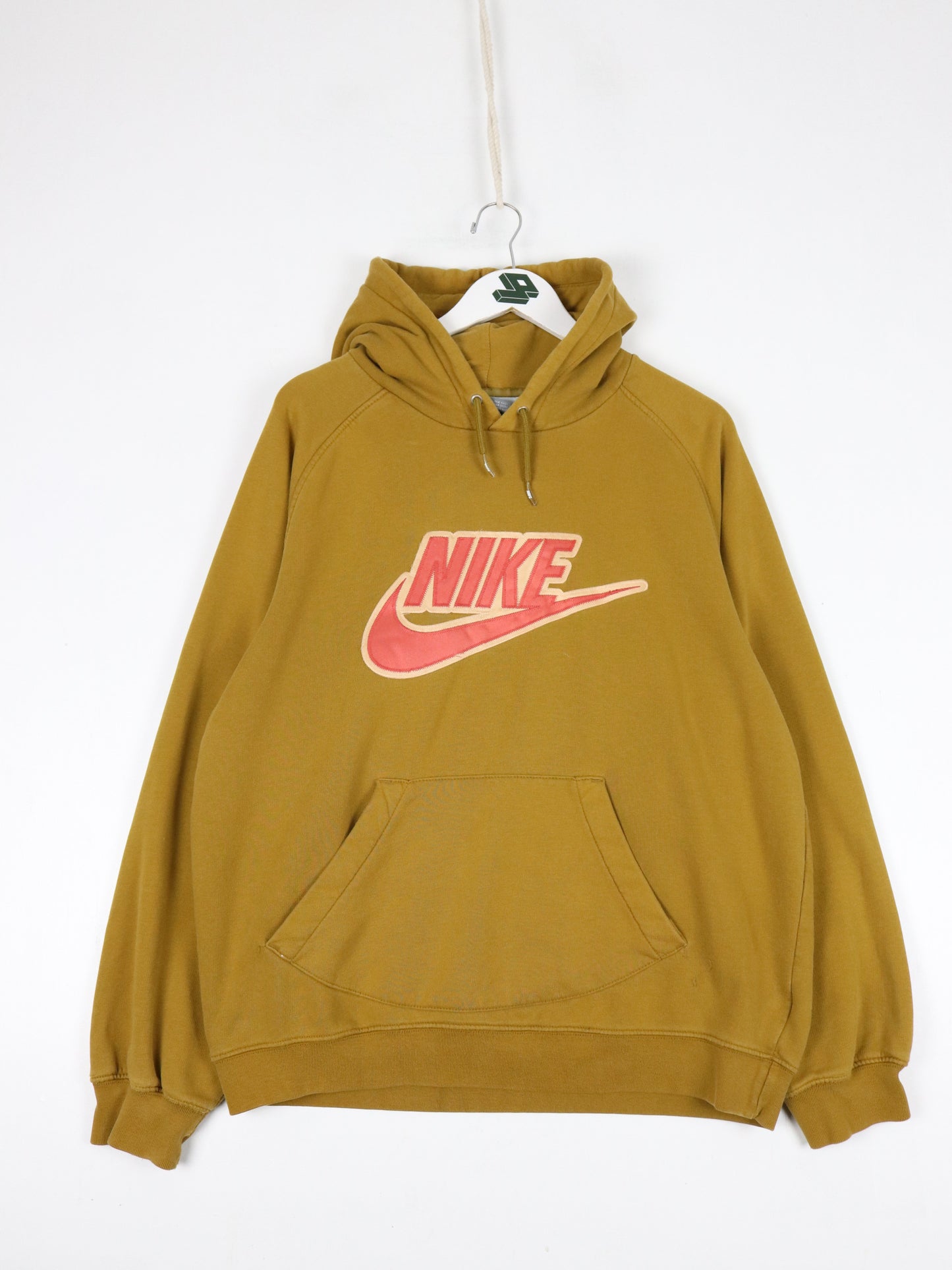 Vintage Nike Sweatshirt Mens Large Yellow Swoosh Hoodie