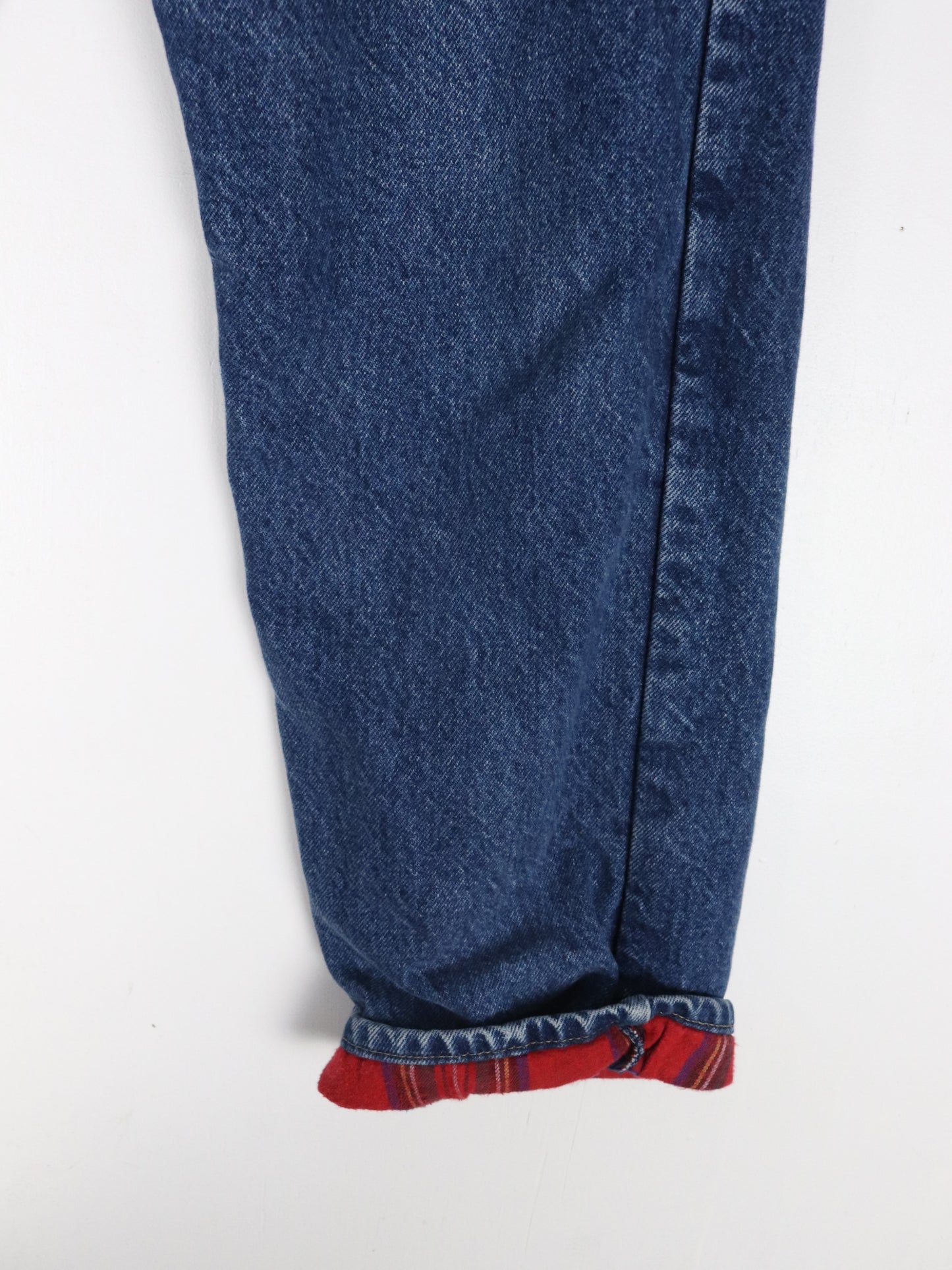Vintage L.L. Bean Pants Fits Mens 34 x 29 Blue Denim Jeans Flannel Lined