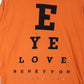 Vintage United Colors of Benetton T Shirt Mens Large Orange Eye Love