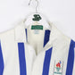 Vintage Olympics Polo Shirt Mens Large White Striped Rugby 1996 Atlanta