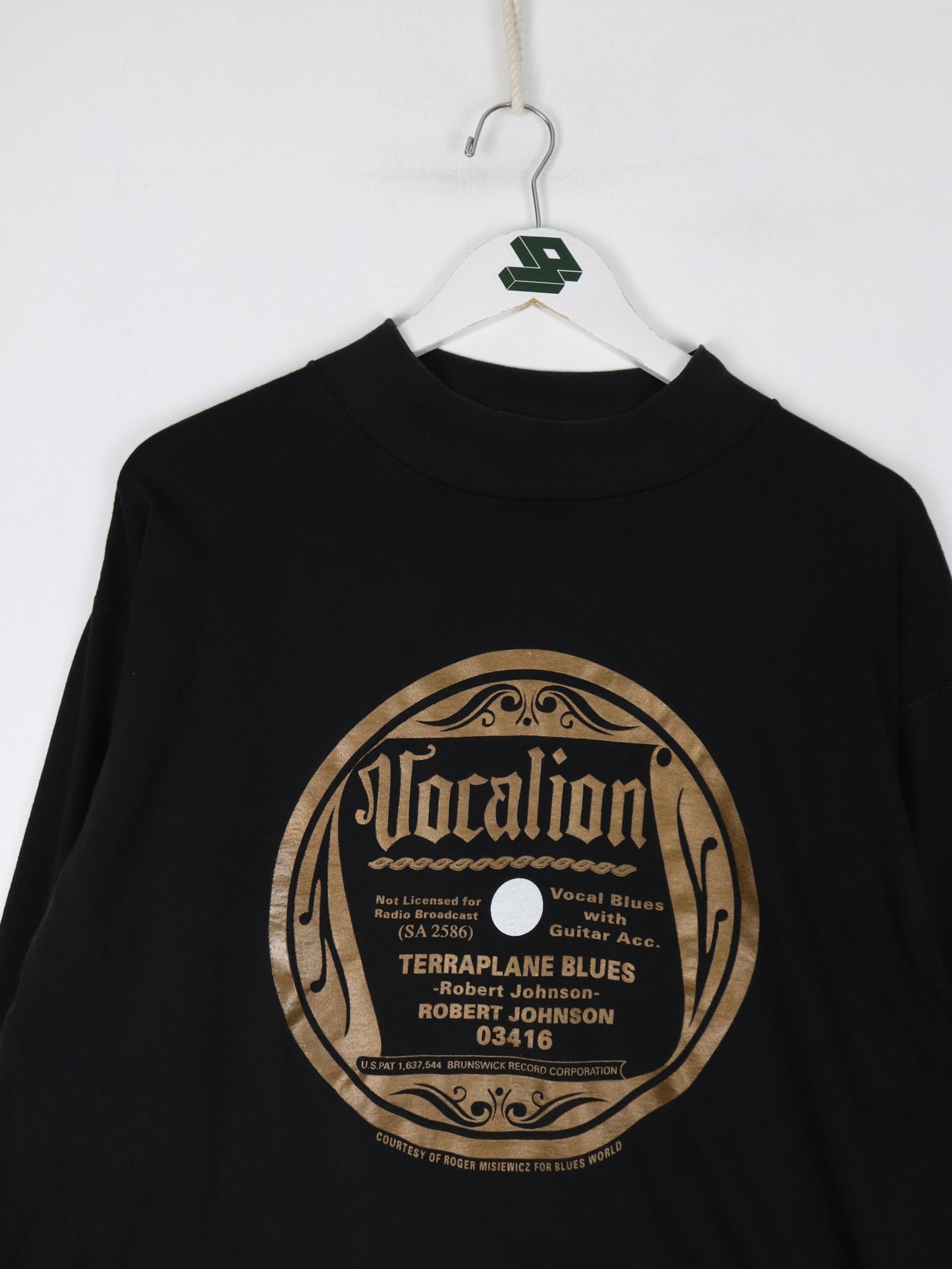 Vintage Vocalion T Shirt Mens XL Black Long Sleeve