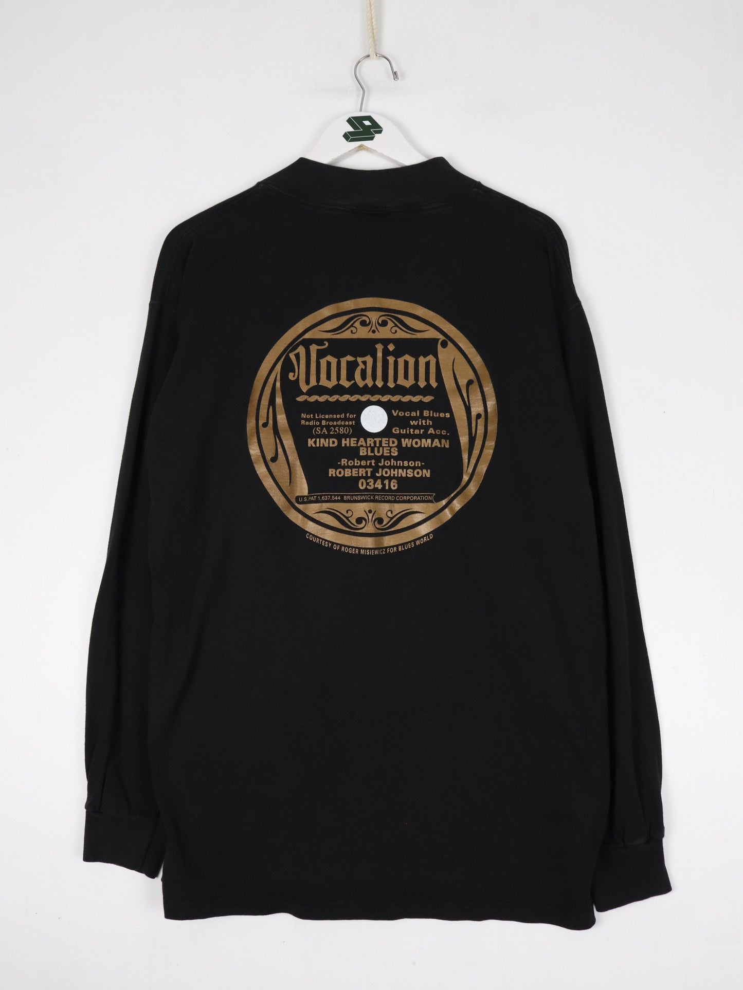 Vintage Vocalion T Shirt Mens XL Black Long Sleeve