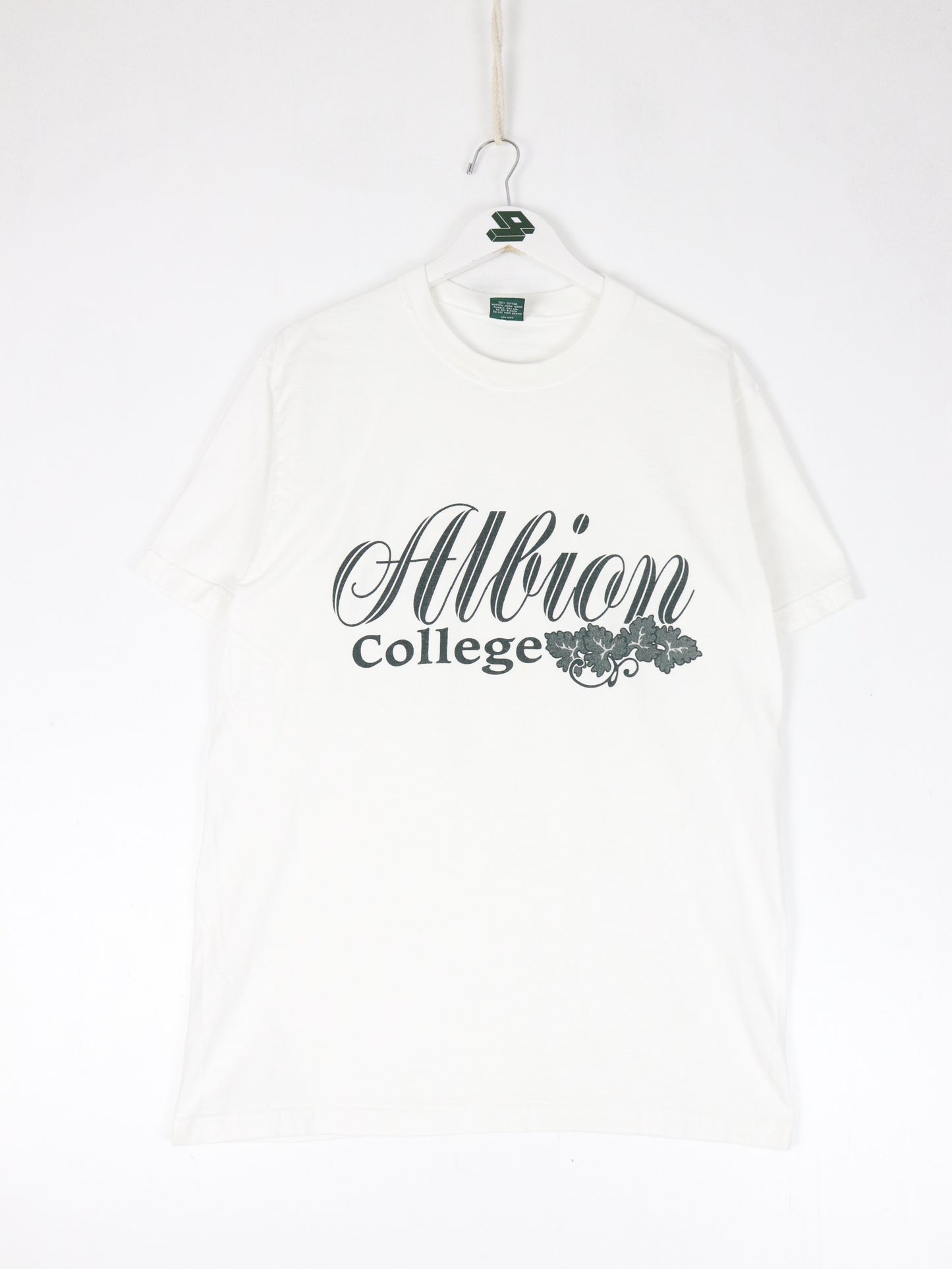 Vintage Albion College T Shirt Mens Medium White 90s