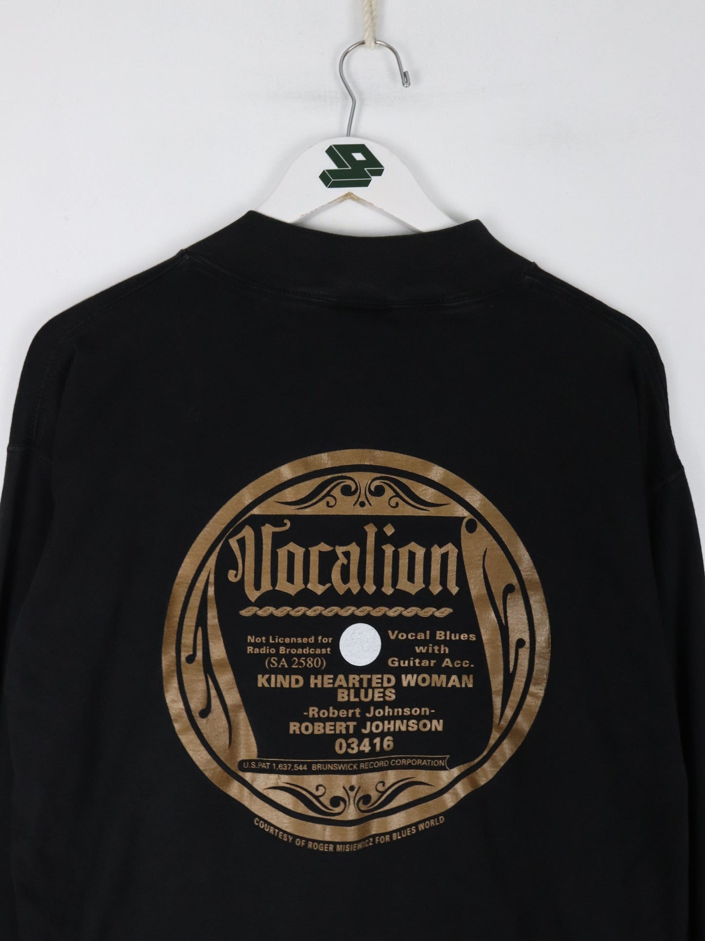 Vintage Vocalion T Shirt Mens XL Black Long Sleeve