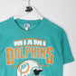 Vintage Miami Dolphins T Shirt Mens Small Green Teal NFL Football