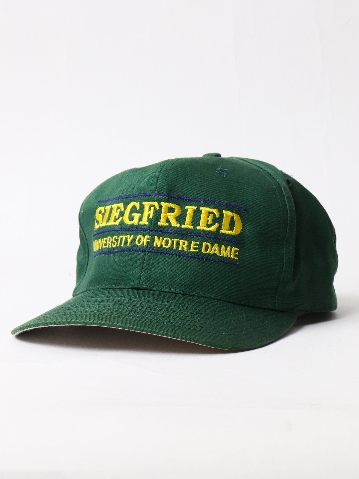 Vintage Siegfried Notre Dame Hat Cap Adult Green Snap Back College
