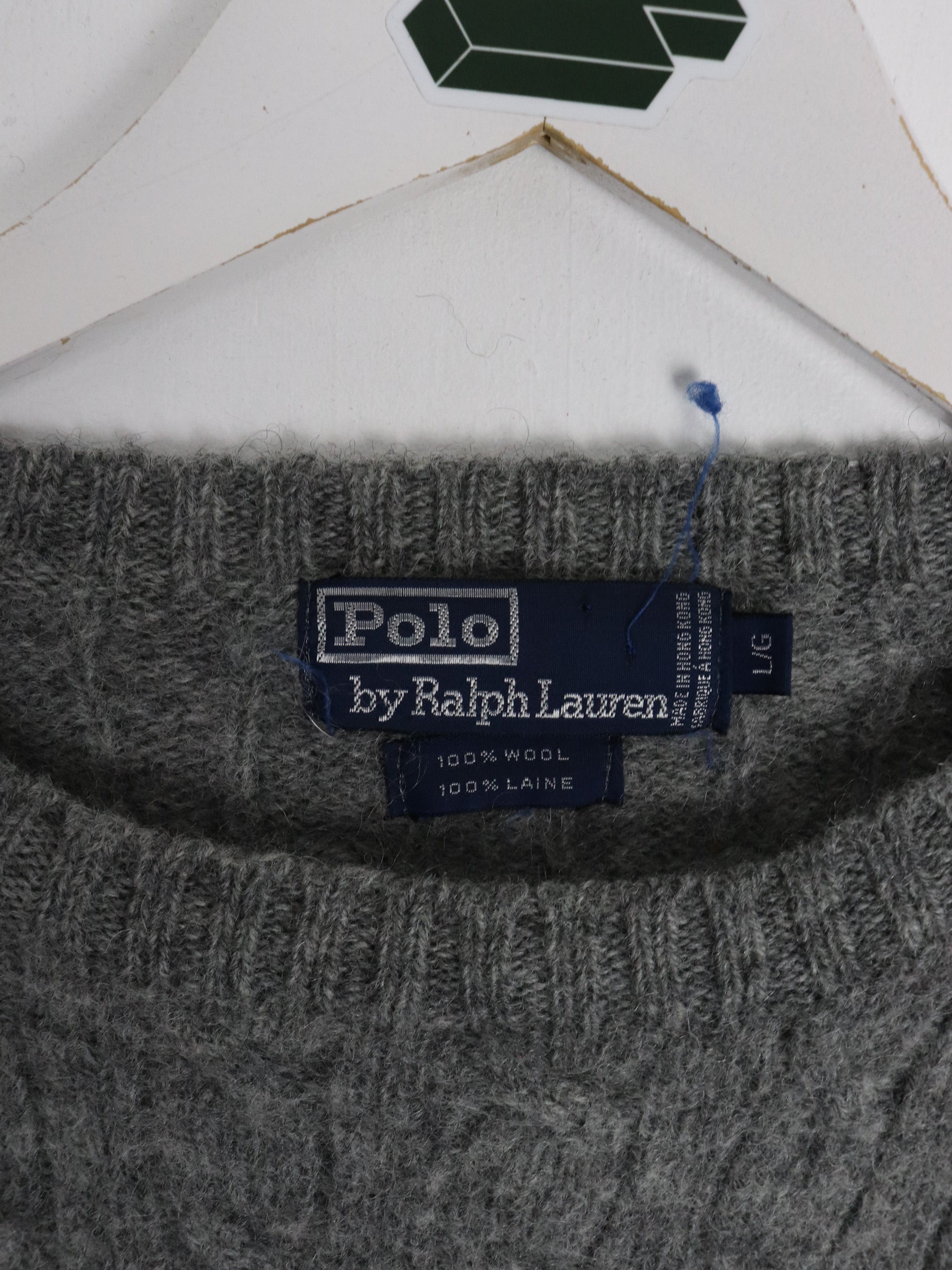 Vintage Polo Ralph Lauren Sweater Youth Large Grey Wool Knit