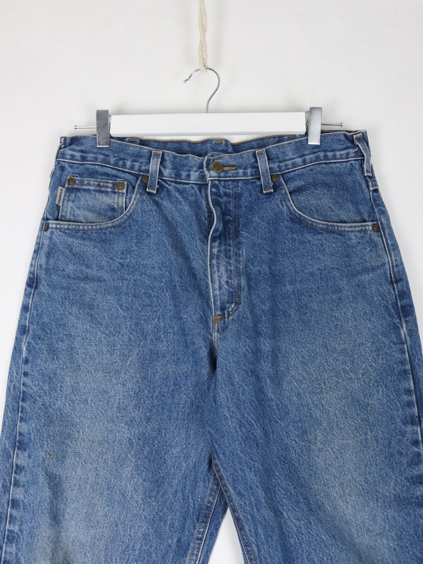 Carhartt Pants Fits Mens 32 x 26 Blue Denim Jeans