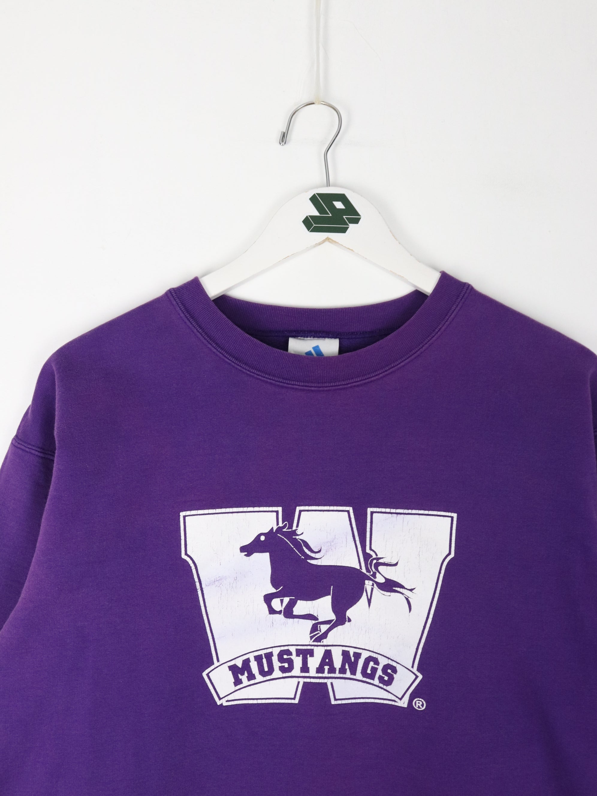 Vintage Western Mustangs Sweatshirt Mens Small Purple College