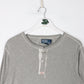 Vintage Polo Ralph Lauren Shirt Mens Medium Grey Henley Long Sleeve