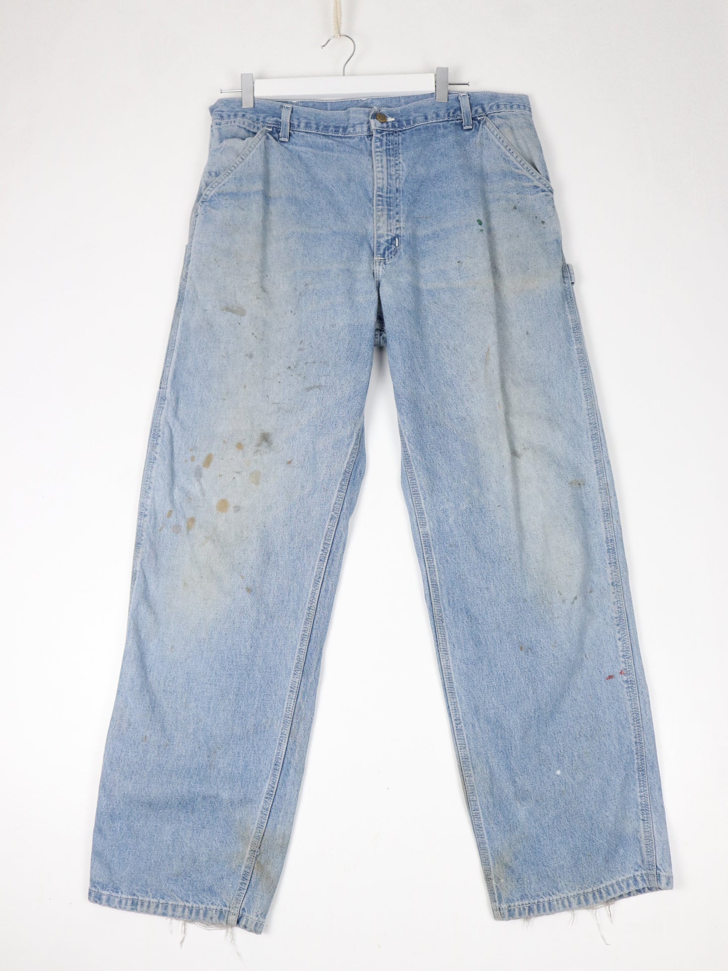 Vintage Carhartt Pants Mens 38 x 32 Blue Denim Jeans Work Wear