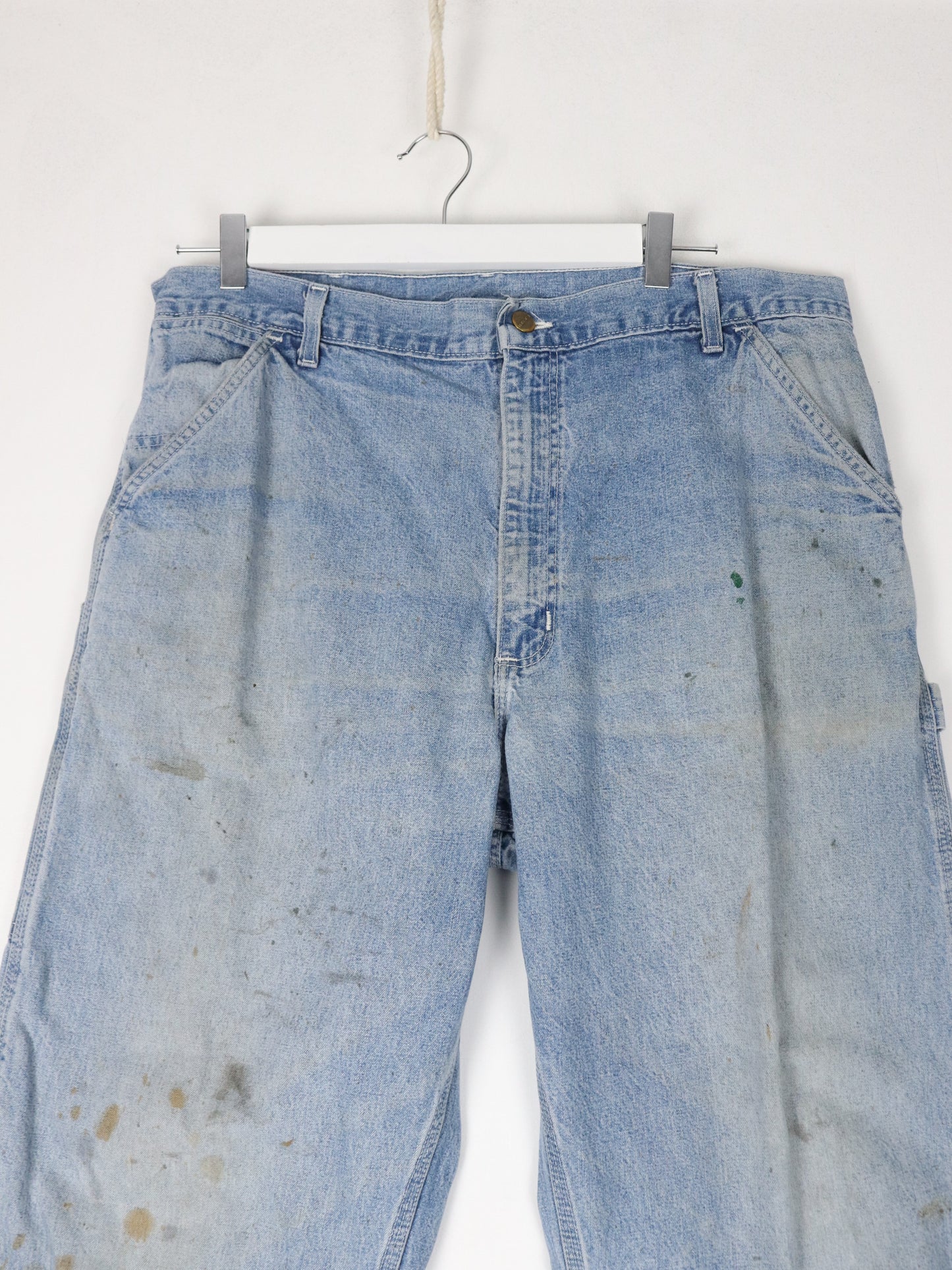 Vintage Carhartt Pants Mens 38 x 32 Blue Denim Jeans Work Wear