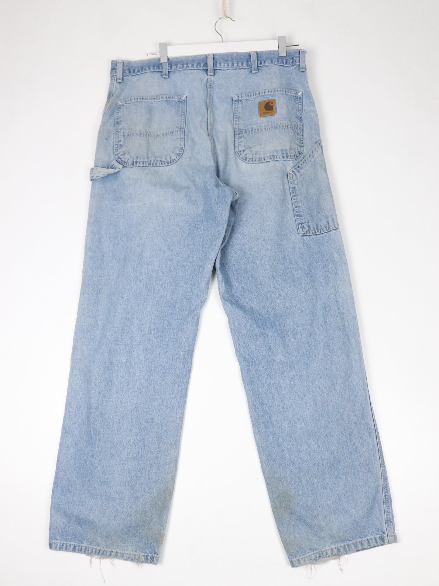 Vintage Carhartt Pants Mens 38 x 32 Blue Denim Jeans Work Wear