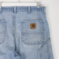 Vintage Carhartt Pants Mens 38 x 32 Blue Denim Jeans Work Wear