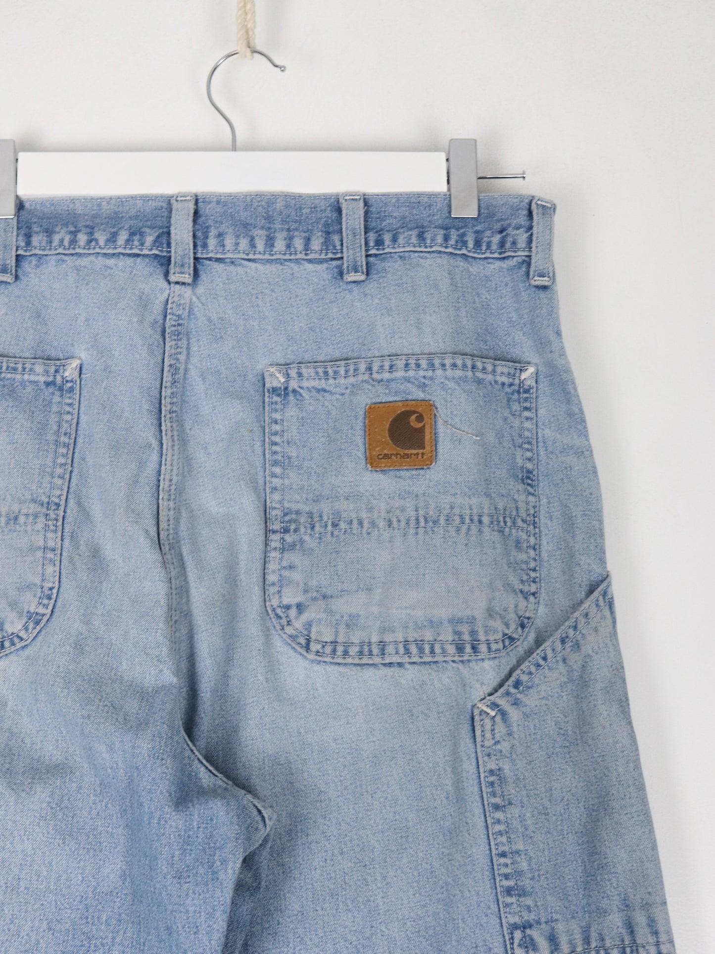 Vintage Carhartt Pants Mens 38 x 32 Blue Denim Jeans Work Wear