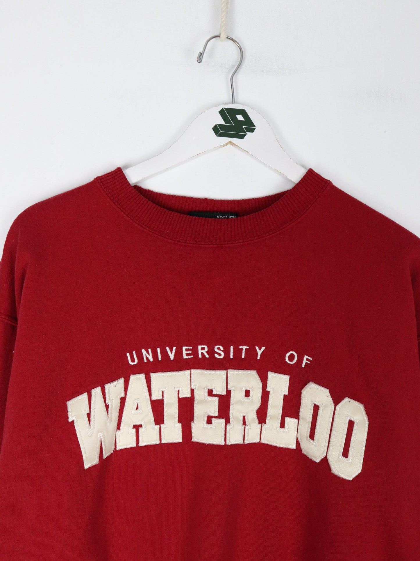 Vintage University of Waterloo Sweatshirt Mens Medium Red College 90s