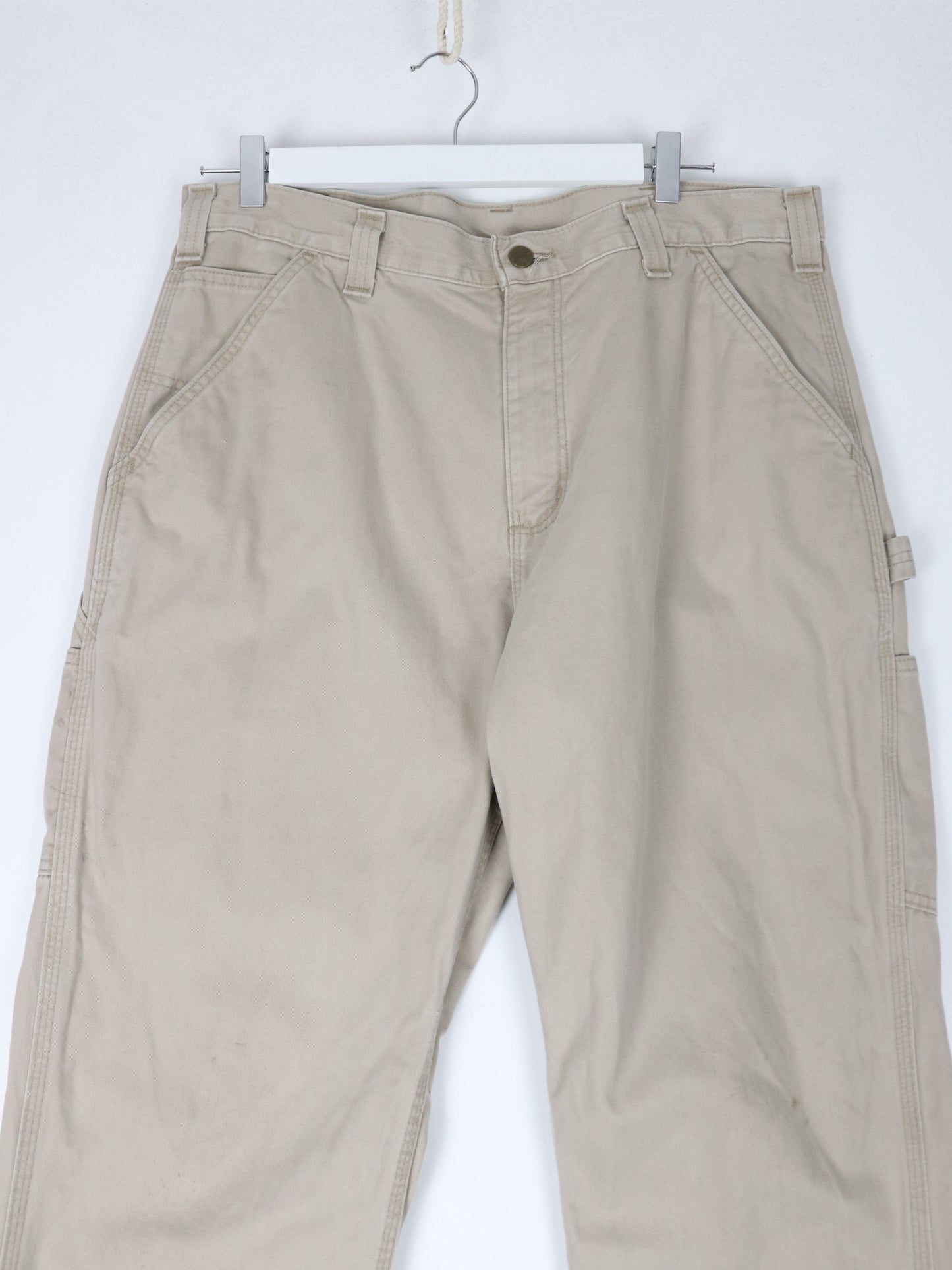 Carhartt Pants Mens 36 x 36 Beige Carpenter Work Wear