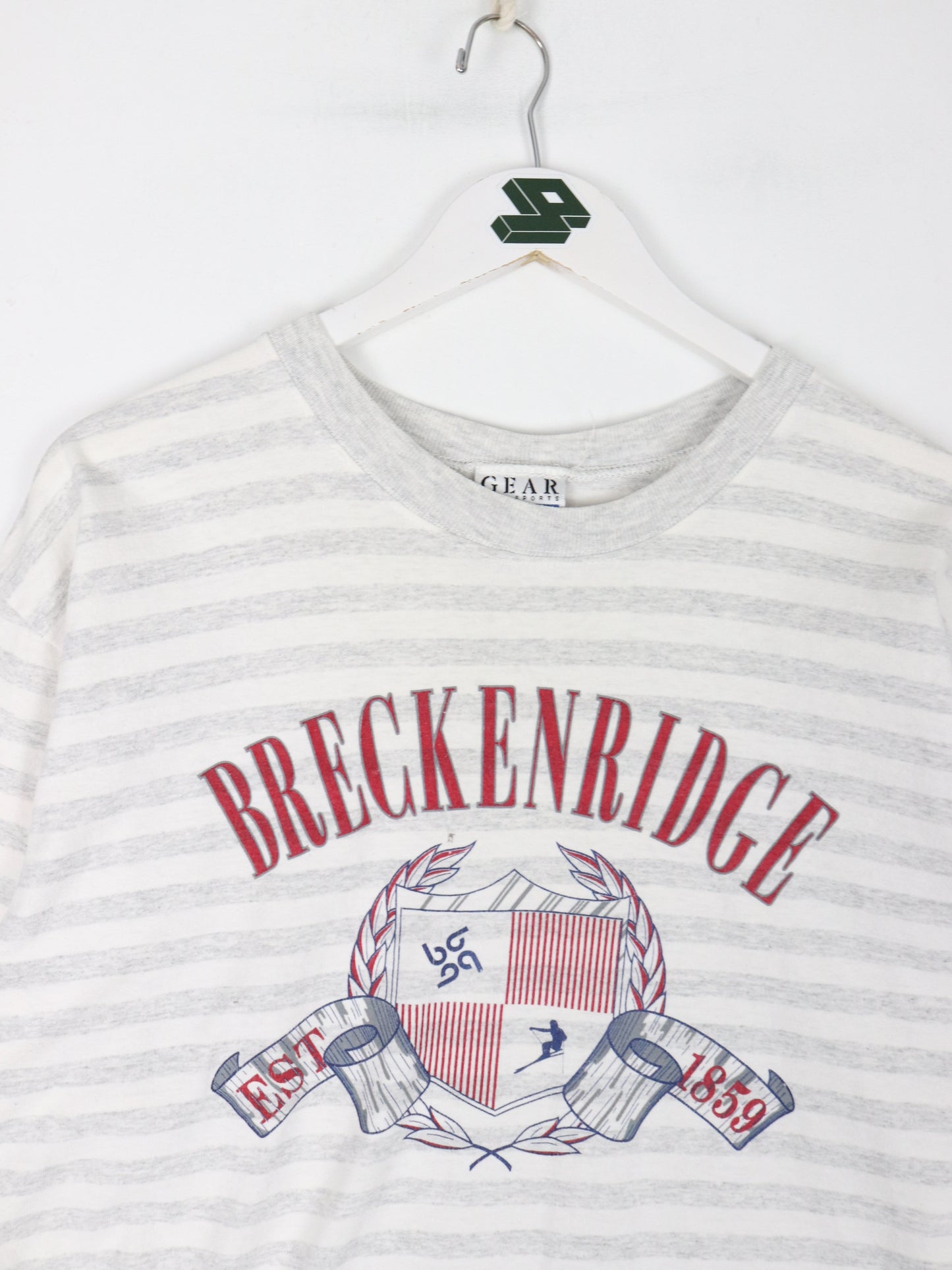 Vintage Breckinridge T Shirt Fits Mens Large Grey Striped