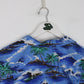 Vintage Evalani Shirt Mens Large Blue Hawaiian Floral Button Up