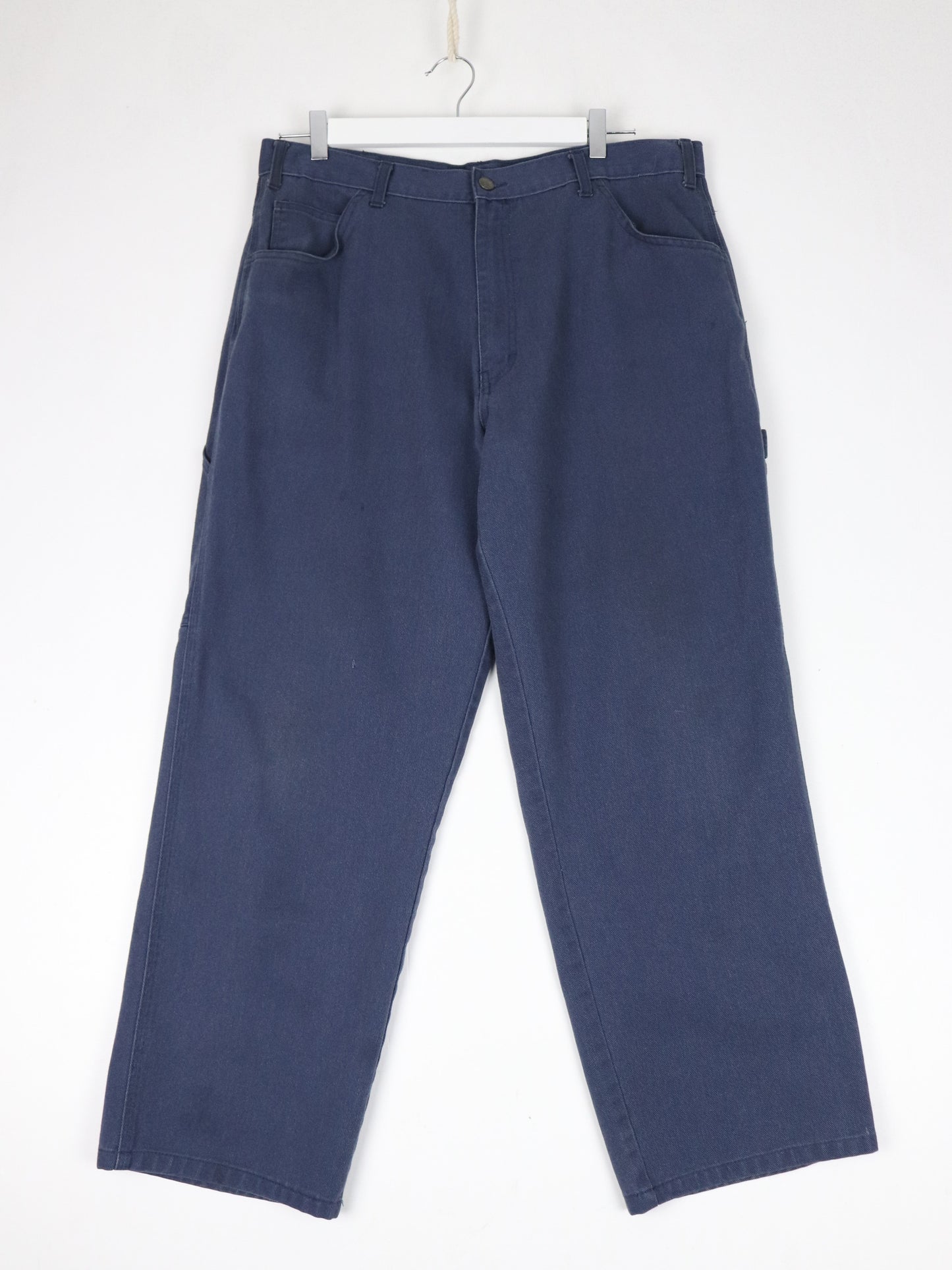 Work Pants Fits Mens 36 x 28 Blue Carpenter