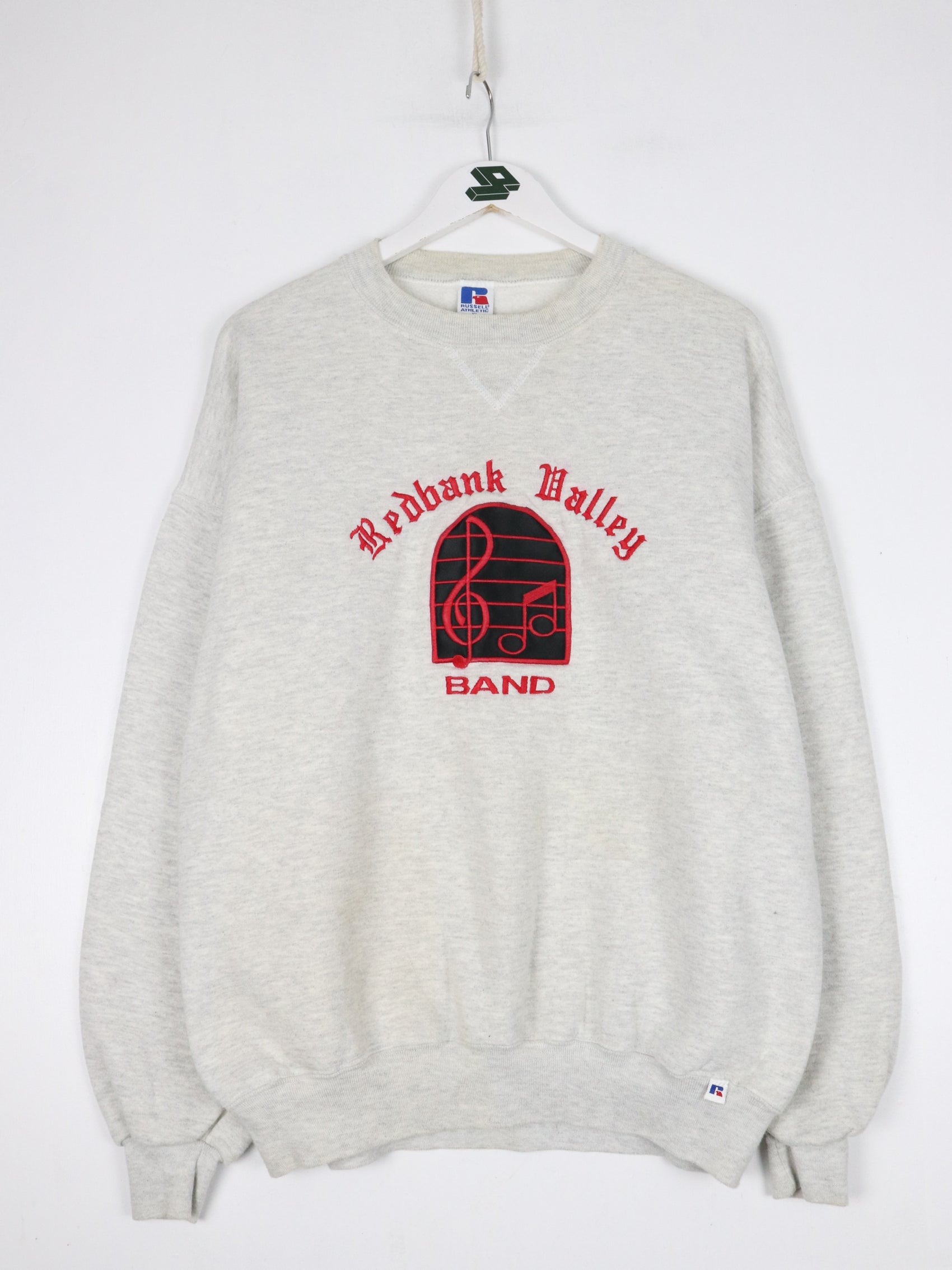 Vintage Redbank Valley Band Sweatshirt Mens XL Grey 90s Russell Athletic