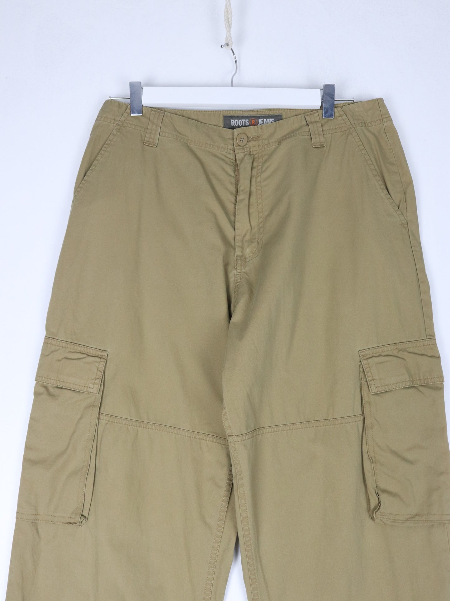 Roots Pants Mens 34 x 33 Beige Cargo