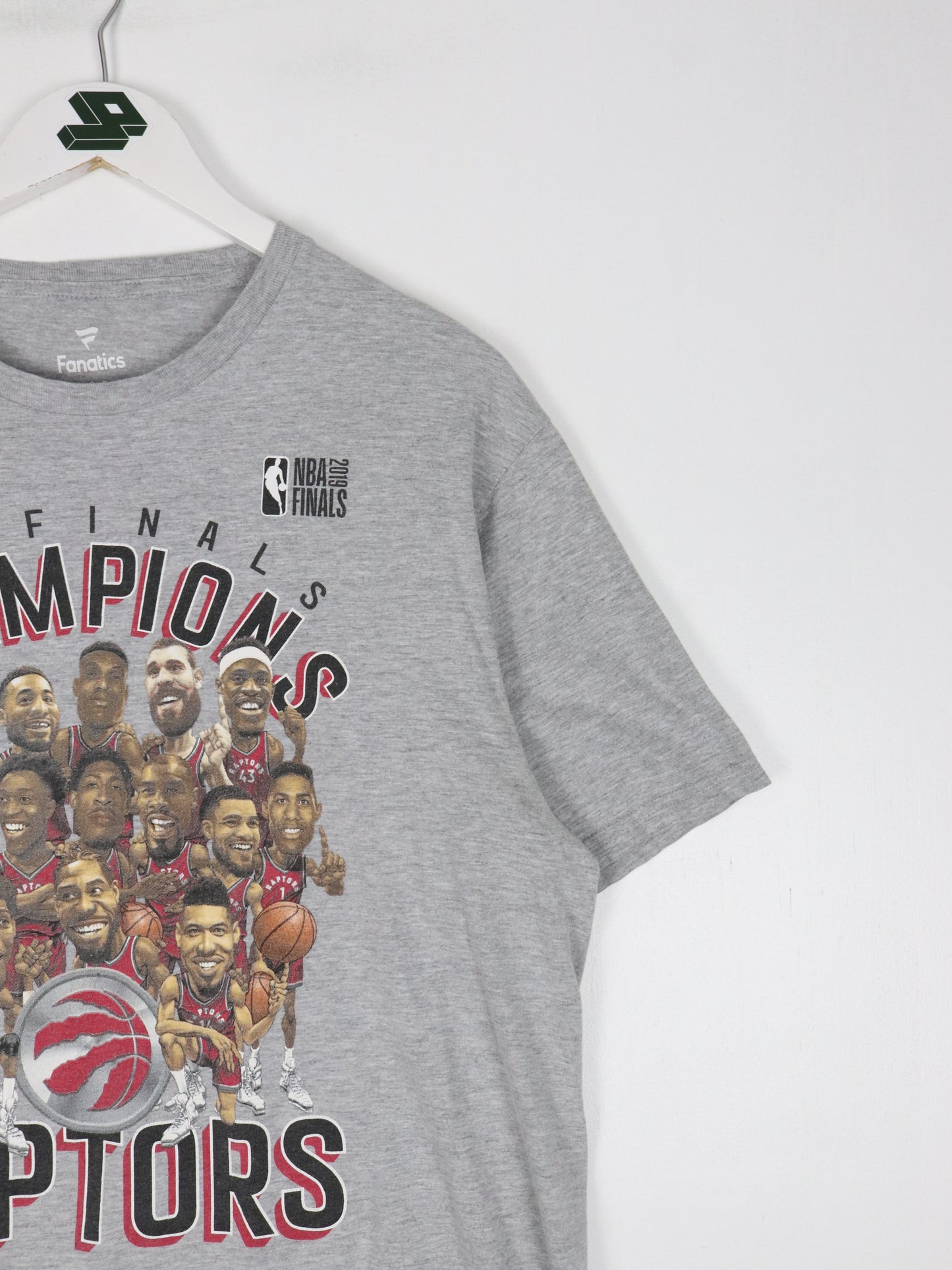 Toronto Raptors T Shirt Mens Large Grey NBA Champions Fanatics Caricatures