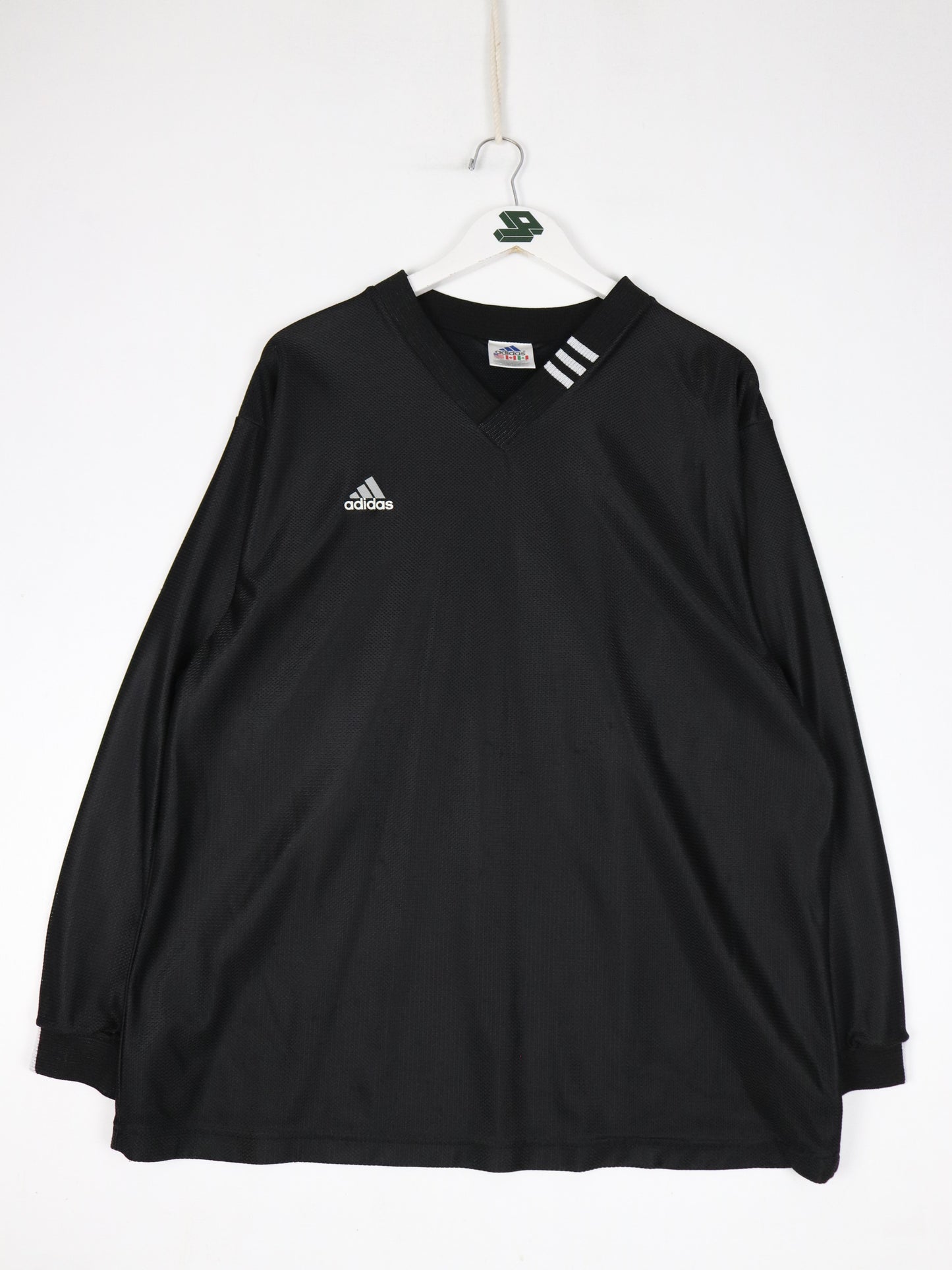 Vintage Adidas Jersey Mens Medium Black V Neck