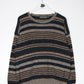 Vintage David Taylor Sweater Mens Medium Blue Striped Knit