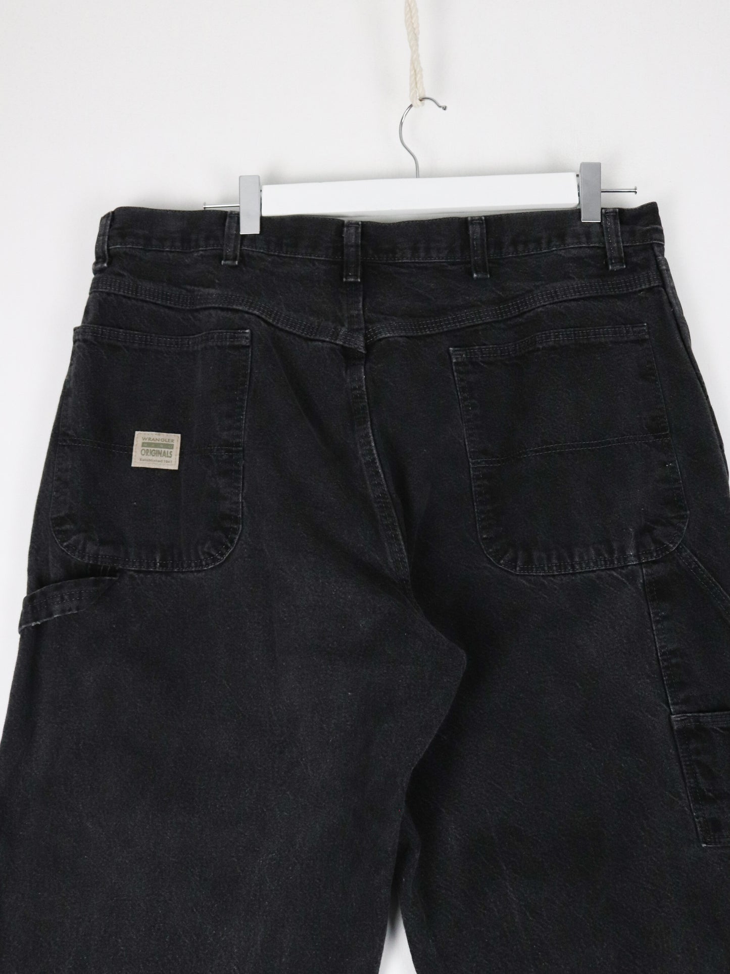 Vintage Wrangler Pants Fits Mens 36 x 30 Black Denim Carpenters