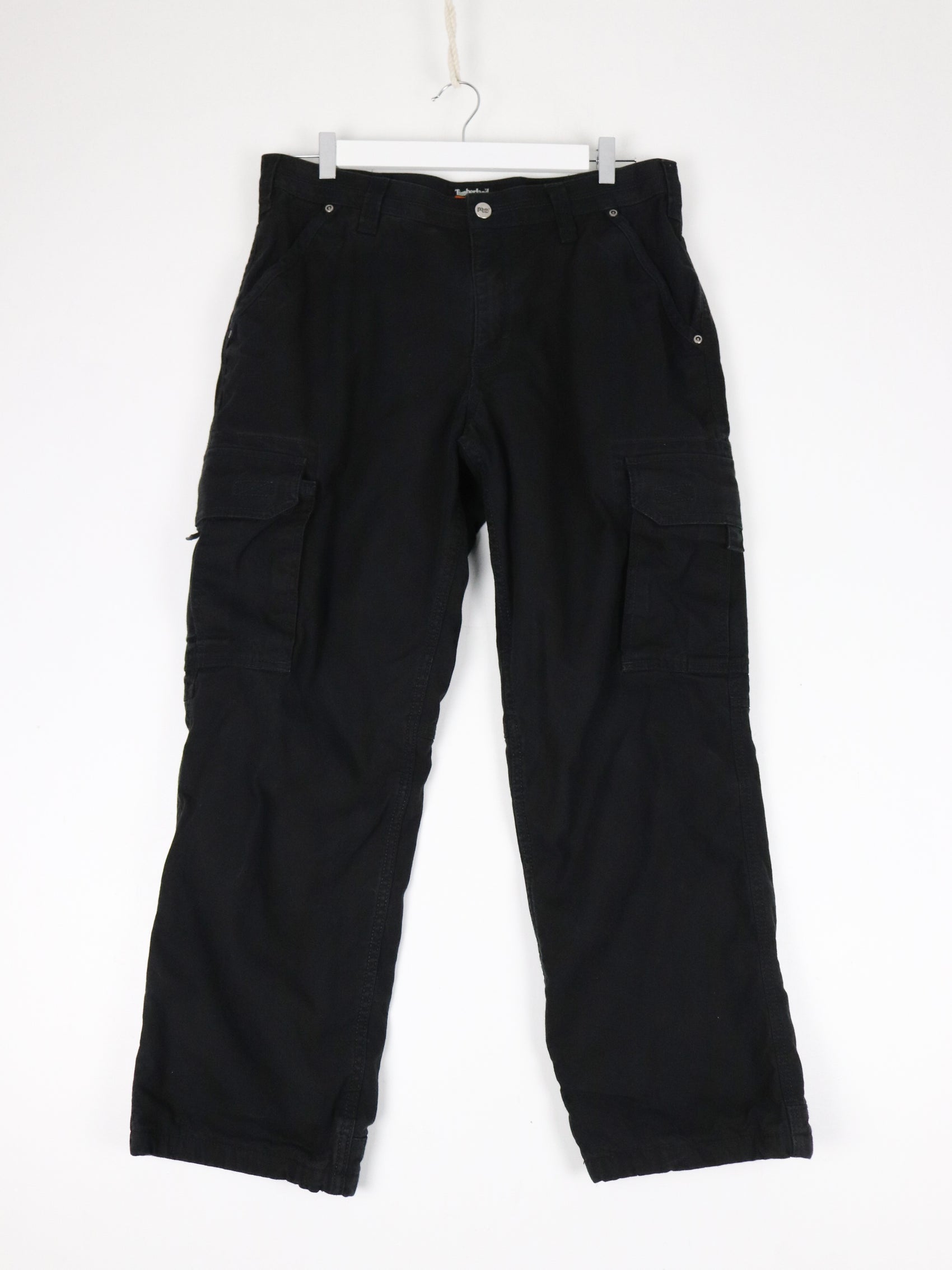 Timberland Pants Fits Mens 34 x 28 Black Cargo Lined Work Wear