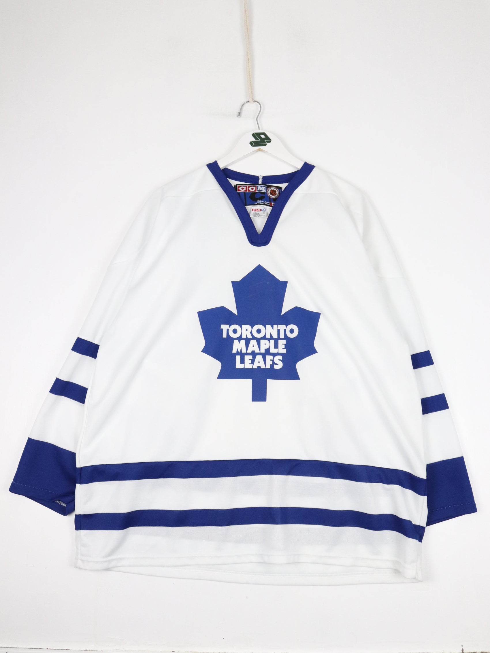 Vintage Toronto Maple Leafs Hockey Jersey Mens XL White CCM NHL