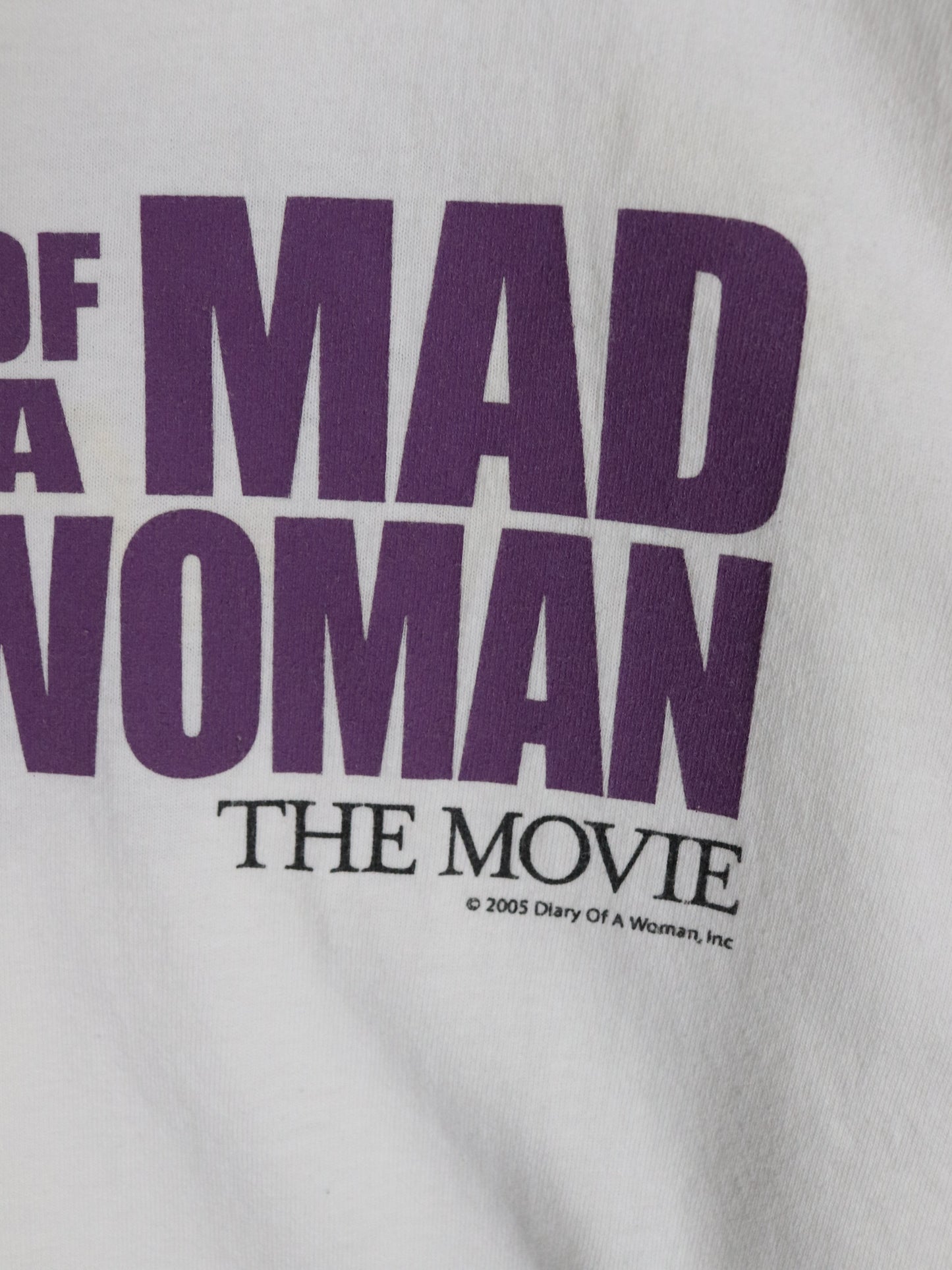 Vintage Tyler Perry Diary of a Mad Black Woman T Shirt Mens XL White Movie Promo