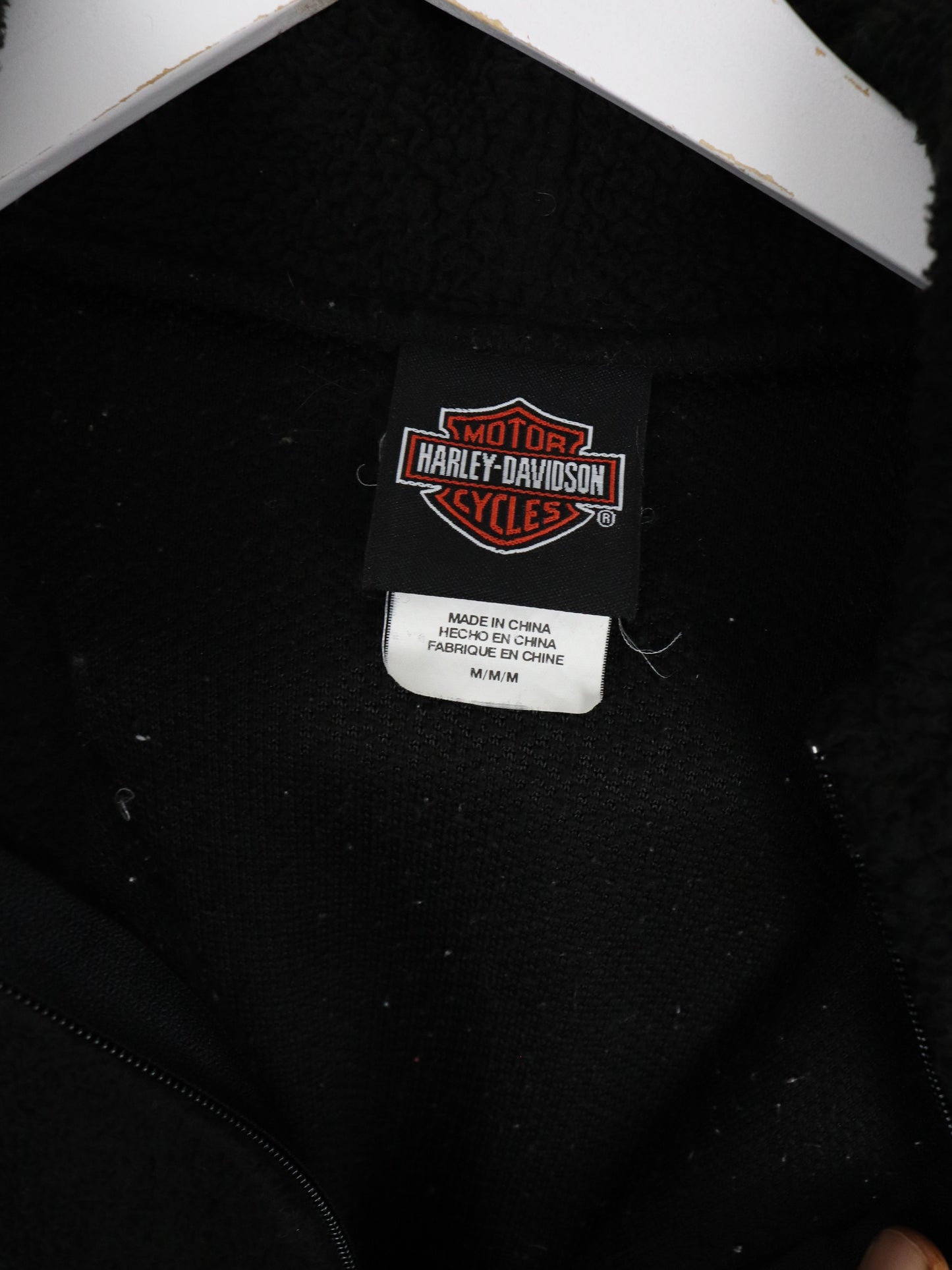 Harley Davidson Sweater Womens Medium Black Fleece Full Zip Hoodie