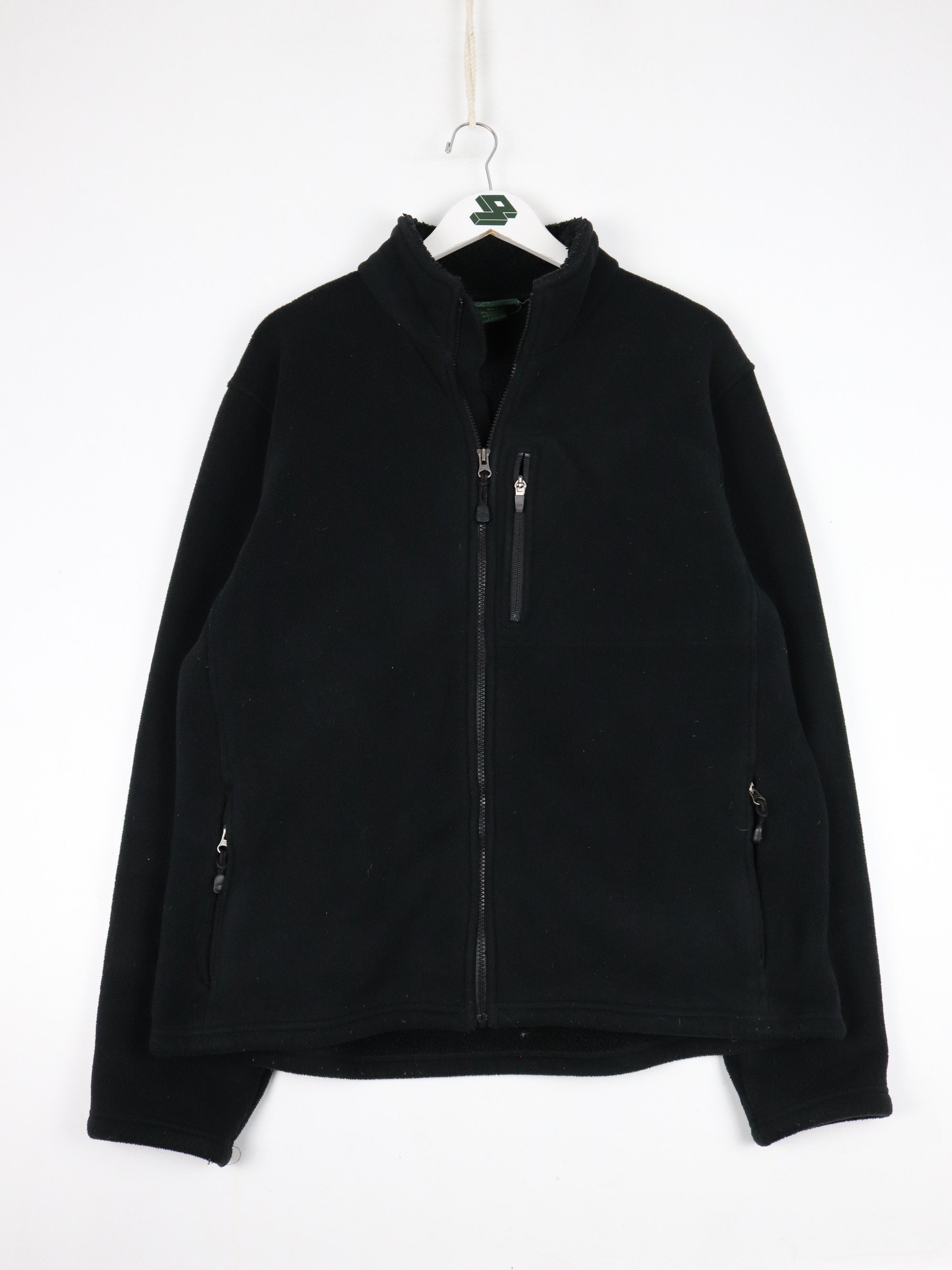 L.L. Bean Sweater Mens Large Black Lined Fleece Full Zip – Proper