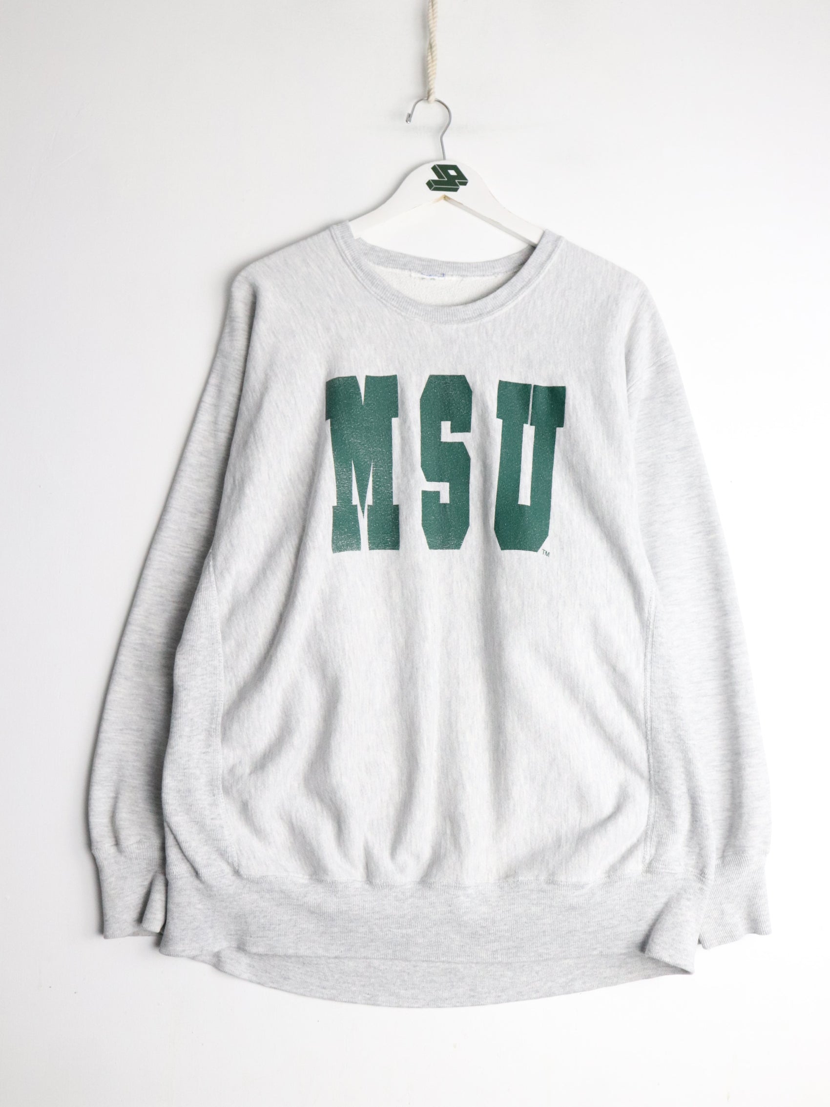 Vintage Michigan State Spartans Sweatshirt Mens XL Grey Cross Grain