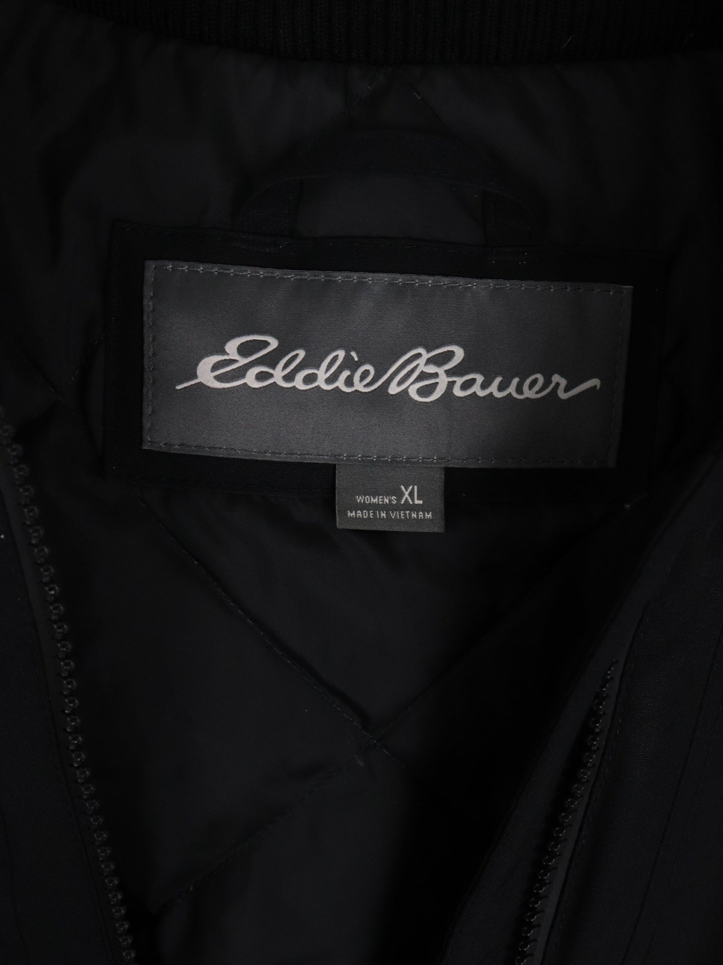 Eddie Bauer Jacket Womens XL Black Weatheredge Rain Coat Outdoors Down Coat