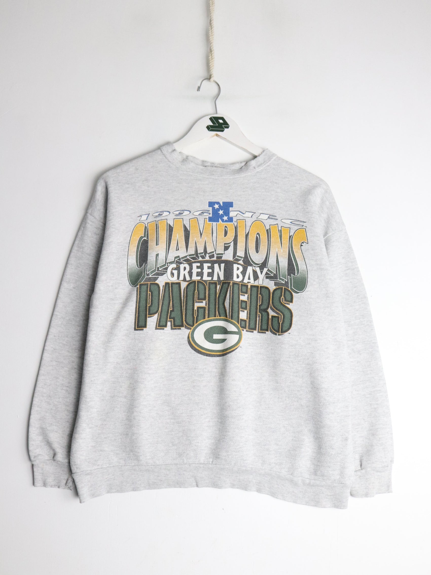 Vintage Green Bay Packers Sweatshirt Fits Mens Small Grey NFL